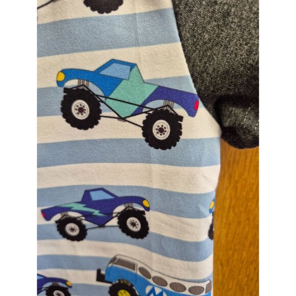 Baby Boys Monster Truck Striped T-Shirt 3-6M By Mini Threads 93% Polyester & 7% - Picture 2 of 5